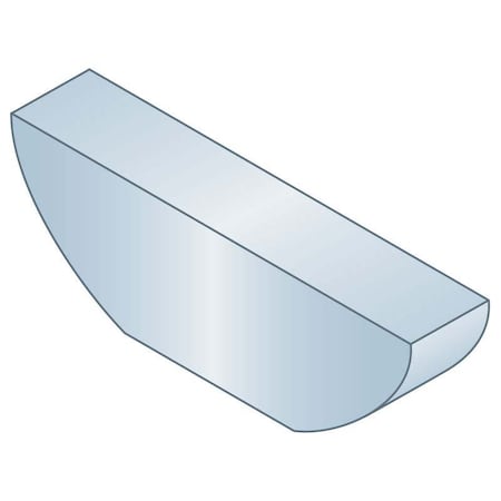 Huyett Woodruff Key, 3/16 x 5/8 in Key Size, 605 SAE Number, 1/4 in H, Carbon Steel Zinc Clear WKC-061-ZC